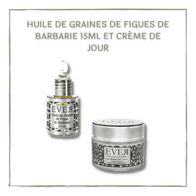 Huile de graines de figue de barbarie 15ml et crème de jour