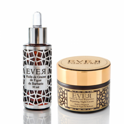 Huile de graines de figue de barbarie anti-rides 30 ml et crème de nuit réparatrice